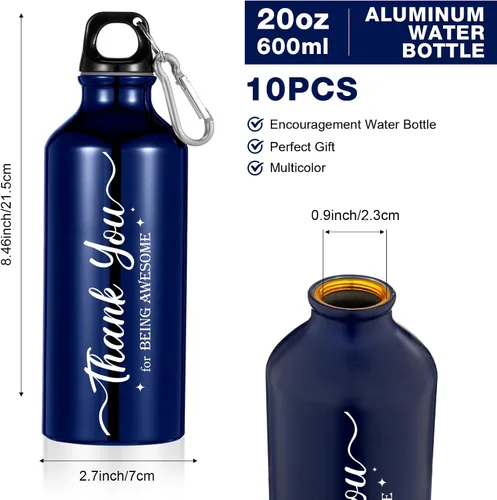 Vista 2 de Zhehao 10 botellas de agua de agradecimiento a los empleados para graduación, regalos de agradecimiento para personal, compañeros de trabajo