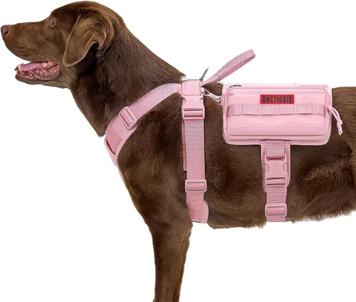 Vista 10 de OneTigris Arnés de Chaleco para Perro de Servicio, Capa para Perro de Servicio Arnés de Mochila para Perro Guardián con Bolsillos Bolsa de Sillín
