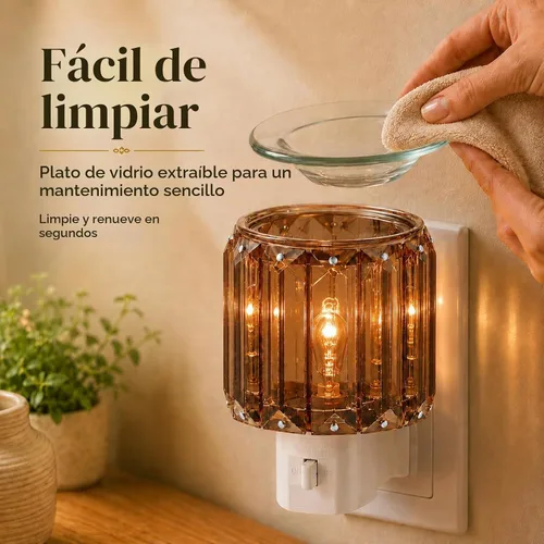 Vista 7 de MeplLivs Warmers Calentador de fragancia enchufable - Enchufe decorativo para calentar velas perfumadas (dorado)