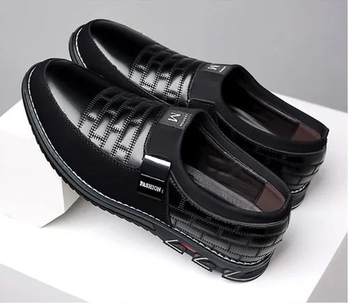 Vista 3 de Zapatos de vestir para hombre, suela suave, Oxford Derby, de cuero, ortopédico, sin cordones, zapatos casuales