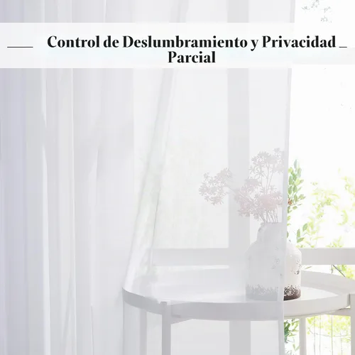 Vista 7 de RYB HOME - Cortinas transparentes Voile Blanco