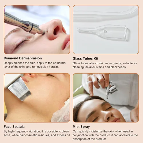 Vista 4 de 4 en 1 Dermoabrasión de diamante Microdermabrasión Limpiador de la piel Vacío Facial Peeling Rociador Blackhead Removedor de acné Cuidado de la piel