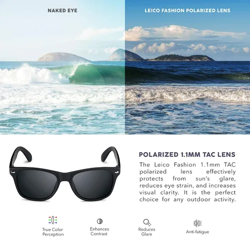 Vista 4 de LEICO FASHION Gafas de sol polarizadas retro para niños y niñas de 3 a 12 años inastillables con protección UV para niños pequeños