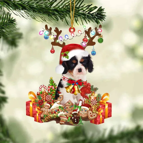 Vista 8 de Nazenti Adorno de Navidad personalizado de reno de Alaskan Malamute – Adorno de perro personalizado para amantes de las mascotas, acrílico plano