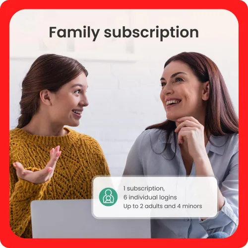 Vista 5 de McAfee + Advanced Family 2023 Dispositivos ilimitados Protección avanzada de identidad y privacidad Control parental Suscripción de 1 año