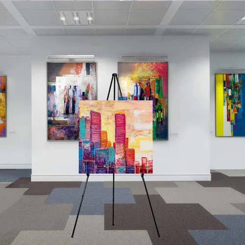 Vista 8 de REALlWAY - Caballete plegable de 63 pulgadas para exhibición, caballete de piso ajustable para artes, imágenes, pinturas, caballete telescópico