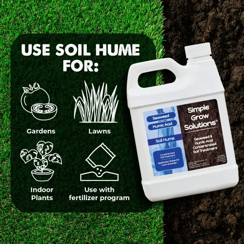 Vista 5 de Mezcla Orgánica de Ácido Húmico de Súper Algas Marinas - Algas Marinas Líquidas para Césped y Plantas - Hume del Suelo - Simple Grow Solutions