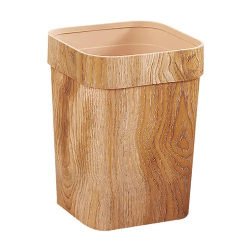 Vista 10 de Cabilock Contenedor de basura para adornos, papelera de madera con patrón de mármol, contenedor de basura de plástico, cubo de papel higiénico
