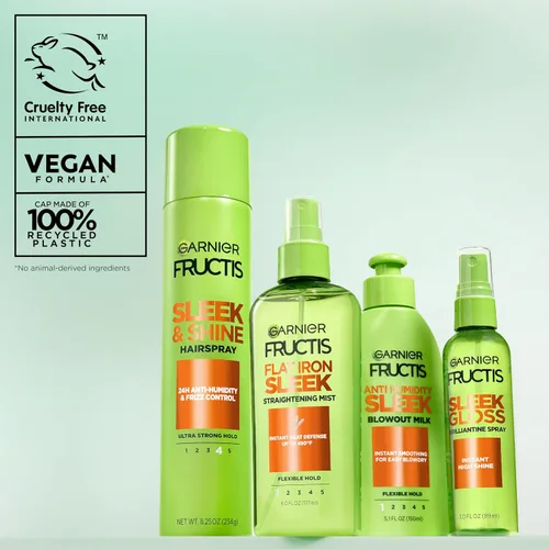 Vista 9 de Fijador de cabello Garnier Fructis Style antihumedad, liso y brillante, de 8.25 onzas