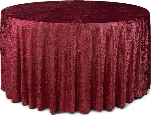 Vista 10 de YOUR CHAIR COVERS - Mantel redondo de terciopelo aplastado de 120 pulgadas para mesas redondas de 5 pies - Negro