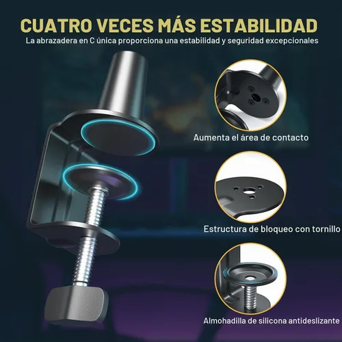 Vista 7 de MAONO Brazo de Micrófono de Pluma, Brazo de Micrófono de Bajo Perfil con Canales de Gestión de Cables, Abrazadera de Montaje de Escritorio