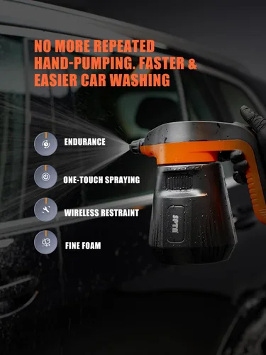 Vista 7 de SPTA Pulverizador de Espuma a Presión, 2.25L/76 oz Pulverizador Eléctrico de Jabón Presurizado Pulverizador de Espuma para Automóvil, Pulverizador