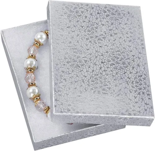 Vista 3 de SSWBasics Cajas de joyería Kraft rellenas de algodón de dos piezas - 5¼" x Papel kraft