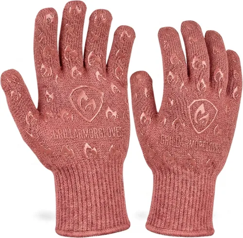 Vista 15 de Guantes para horno Grill Armor – Guantes resistentes al calor de 932 °F, al fuego y a los cortes para barbacoa, parrilla, cocina, asado, horneado