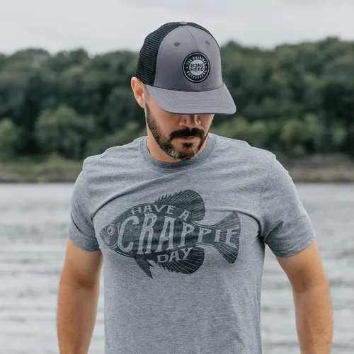 Vista 3 de Bone Head Outfitters Have a Crappie Day - Camiseta divertida de algodón y poliéster de alta calidad
