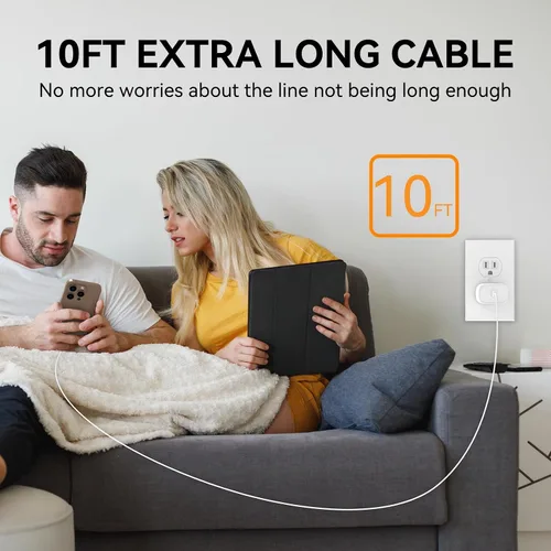 Vista 7 de Cargador para iPhone 17 16 15 Pro de carga rápida, bloque de cargador rápido USB C de 40W con cable de carga rápida tipo C de 3 metros de largo