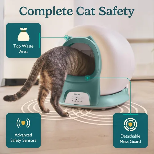 Vista 9 de Petcove PurrTek - Caja de arena automática autolimpiante con Wi-Fi de 5 GHz