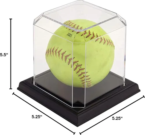 Vista 5 de Pioneer Plastics 042CPBASE - Vitrina de softbol de plástico transparente con base, 4" W x 4" D x 4.125" H