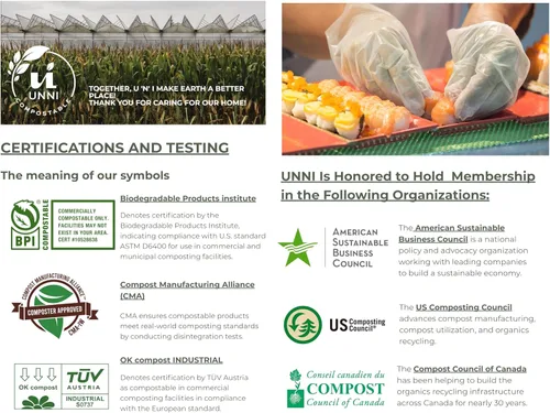 Vista 3 de UNNI Compostable Food Prep Gloves, For Food Handling, ASTM D6400, US BPI, CMA & Europe OK Compost Certified