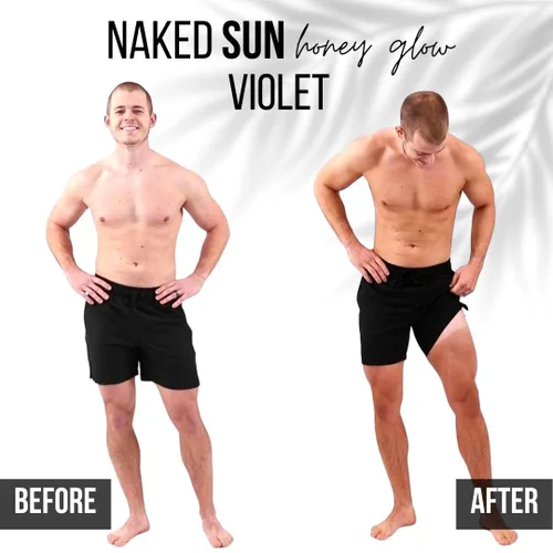 Vista 4 de Naked Sun Honey Glow Spray Tanning Solution Trio Bundle (3 artículos): Bronce Oscuro, Violeta y Rapid Express Aerógrafo Tan Mist