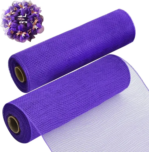 Vista 14 de TONIFUL 2 rollos de cinta de malla decorativa negra de 10 pulgadas, malla de tela para suministros de corona de malla, corona de puerta delantera