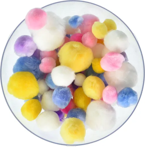 Vista 4 de Pepperell Pompones variados, 300 por paquete Colores de animales