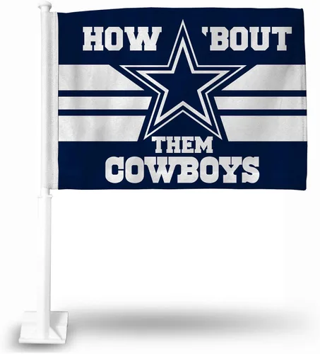 Vista 19 de Rico Industries NFL Double Sided Car Flag - 16" x 19" - Strong Pole That Hooks onto Car/Truck/Automobile