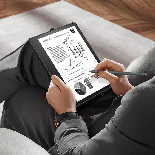 Vista 9 de Fintie Funda híbrida para Kindle Scribe (versión 2024/2022) – Funda delgada a prueba de golpes, carcasa trasera transparente con soporte para lápiz