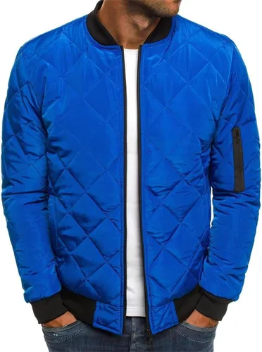 Vista 8 de Chaquetas de bombardero para hombre con diamantes, abrigo ligero acolchado para otoño e invierno