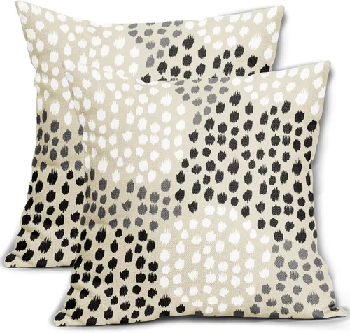 Vista 80 de Sweetshow Juego de 2 fundas de almohada de 16 x 16 pulgadas, diseño bohemio, con diseño de lunares, moderno y moderno, para exteriores, decorativas