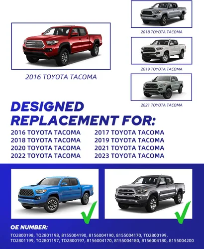 Vista 2 de AUTOONE 2023 Ensamblaje de Luz Trasera LED Mejorado para Toyota Tacoma con Carcasa Negra y Lente Ahumada, Reemplazo de Lámpara Trasera para Toyota