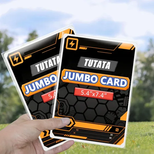 Vista 5 de Jumbo-Fundas para tarjetas de 5.4 x 7.5 pulgadas, extra gruesas, de 4 mil, fundas protectoras para tarjetas grandes, paquete de 50