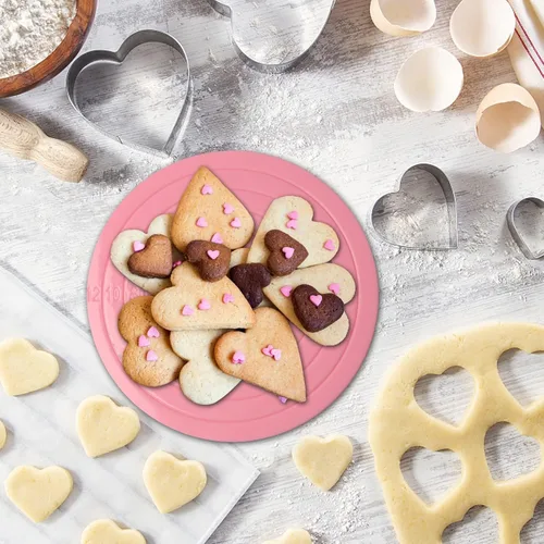 Vista 3 de 2 mini tocadiscos para tartas de 5.5 pulgadas, soporte giratorio de 360 grados, base giratoria de postre para pasteles para decoración de cupcakes