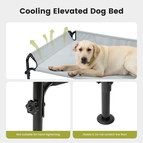 Vista 3 de Gardner Pet Cama elevada para perros de tamaño mediano, cama elevada para exteriores, impermeable, portátil, refrigerante, para mascotas, con Negro