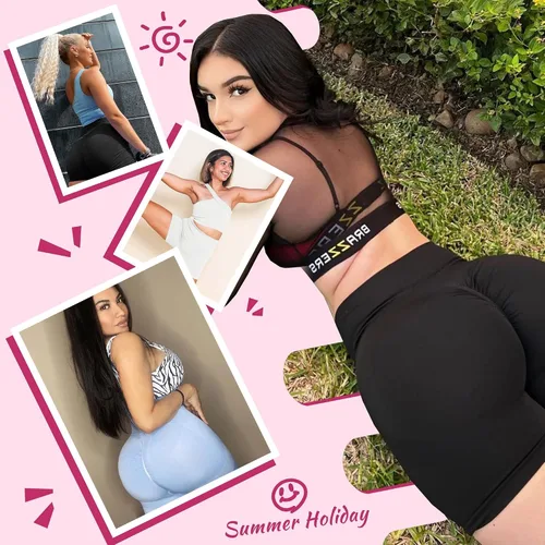 Vista 5 de CAMPSNAIL Paquete de 4 pantalones cortos de entrenamiento para mujer, acanalados, sin costuras, cintura alta, para yoga, gimnasio, control