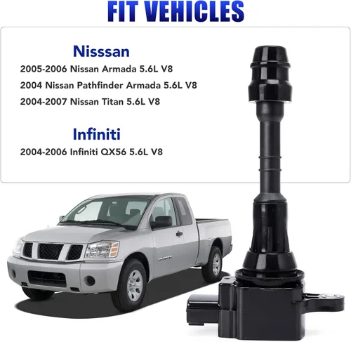 Vista 3 de Juego de 8 bobinas de encendido para Nissan Titan Truck 5.6 V8 2004 2005 2006, Nissan Armada 2005 2006, Infiniti QX56 2004-2006, Nissan Pathfinder