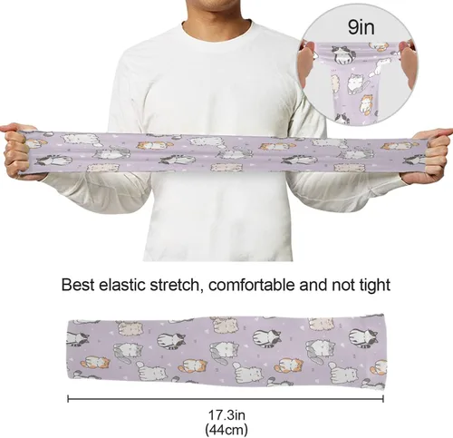 Vista 6 de Qilmy Mangas de brazo para hombres y mujeres, mangas de brazo con enfriamiento solar UV con orificio para el pulgar para conducir, ciclismo, golf