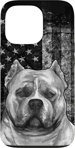 Vista 10 de Patriotic American Bully Dog on Grunge American Flag Dog Case for iPhone 17
