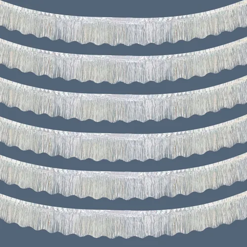 Vista 14 de LOLStar Paquete de 6 guirnaldas de flecos de papel de aluminio de oropel negro, decoraciones de fiesta de cumpleaños, pancarta de serpentinas