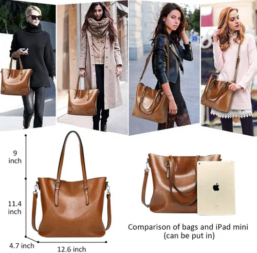 Vista 2 de Pahajim - Bolsos de piel para mujer con asa superior