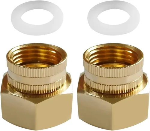 Vista 10 de Uenede Conector de manguera de jardín hembra de latón de 1/2 "NPT a 3/4" GHT hembra, reductor giratorio roscado reductor adaptador de conversión