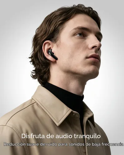 Vista 6 de Auriculares con cancelación de ruido T30 con soporte para teléfono, graves intensos, 4 micrófonos, auriculares inalámbricos Bluetooth 6.0 in, tiempo