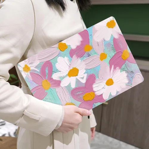 Vista 6 de MEEgoodo Funda para MacBook Air de 13 pulgadas 2021 2020 2019 2018 lanzada A2337 M1 A2179 A1932 con Touch ID, carcasa rígida de plástico y cubierta