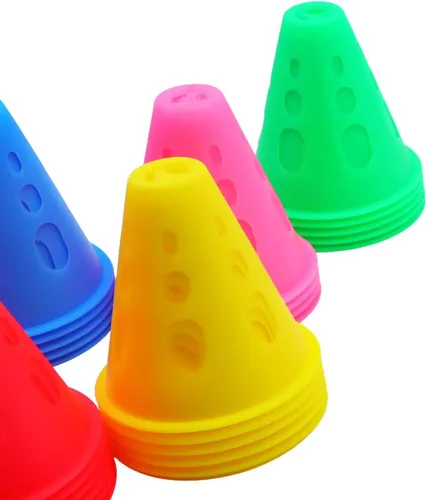 Vista 5 de FZBNSRKO 20 piezas de colores mixtos Mini Conos de entrenamiento deportivo para niños adultos de plástico a prueba de viento para tráfico de tráfico
