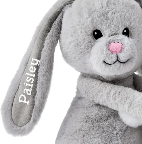Vista 3 de Let's Make Memories Conejitos de peluche personalizados para abrazar, día de San Valentín, para parejas, para él, para ella, Amor, Te Amo, conejito