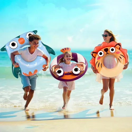 Vista 3 de Pool Wave - Flotadores inflables de piscina para niños, flotadores inflables de tubo de natación para niños, juguete flotante de agua al aire libre