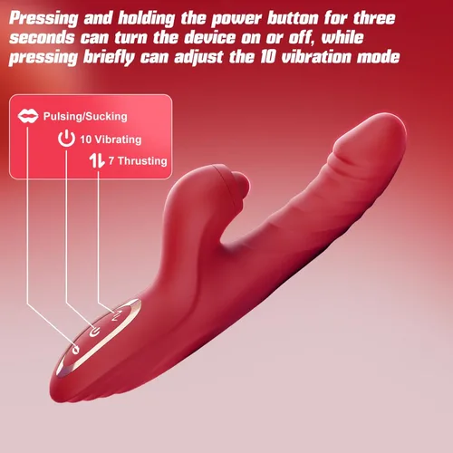 Vista 5 de Vibrador con empuje y consolador para mujeres Toendi, juguete de rosa para el punto G, estimulador del clítoris, juguetes sexuales, consoladores