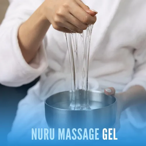 Vista 7 de Nuru Gel de masaje (8.45 onzas líquidas) A base de agua Sin parabenos ni glicerina Formulado con algas marinas naturales, té verde, extracto