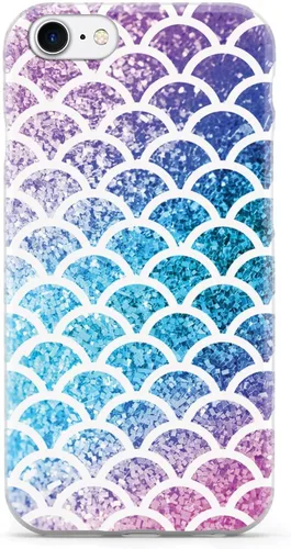 Vista 18 de Inspired Cases - Funda con textura 3D para iPhone Xs Max - Funda protectora de goma para Apple iPhone Xs Max - Escamas de sirena - Arco iris