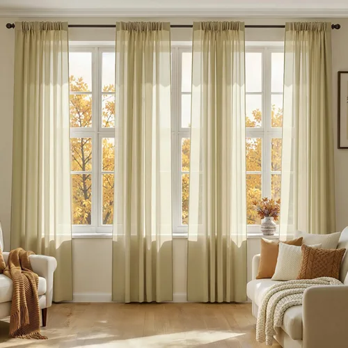 Vista 46 de MIULEE Cortinas traslúcidas marrón oscuro de 96 pulgadas de largo, 4